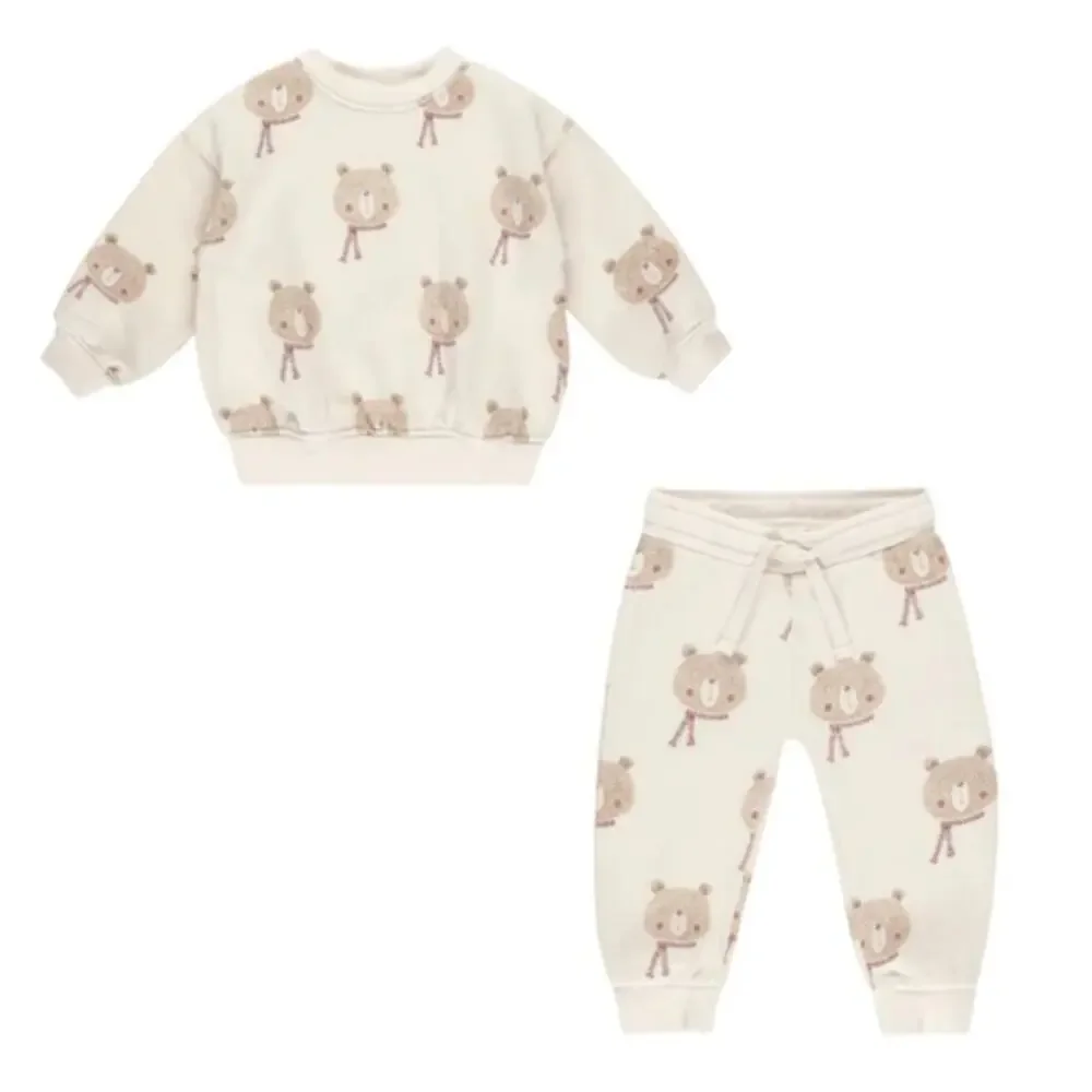 Rylee + Cru Baby Beige Bears Relaxed Sweatshirt Size 6-12 M